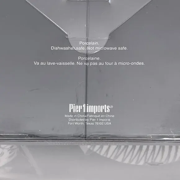 Pier 1 Imports AKINA Tea Pot Four Cup Set Porcelain Black White Pattern NEW - Picture 9 of 10